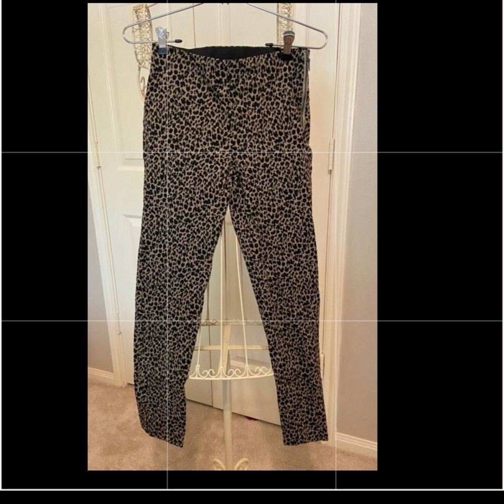 Cheetah Print Zip Side Elastic Waistband Pants